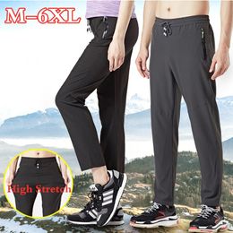 Summer Thin Outdoor Hiking Quick Dry Sports Pants Men Women Climbing Travel High Stretch Breathable Trousers 6XL Large Size