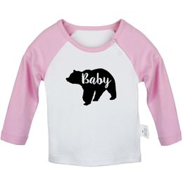 Baby Bear Mama Papa Bear Sister Brother Bear Newborn Baby T-shirts Toddler Graphic Raglan Colour Long Sleeve Tee Tops