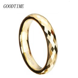 Fashion Tungsten Carbide Rings For Men Women Golden Bands Jewellery Accessoeries Engagement Ring 3mm4mm 240322