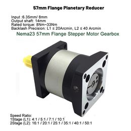 Nema23 Planetary Gearbox Ratio 4~50/1 Output Shaft 14mm DM556 Driver 2PH 3A 1.2/2/3N.m Nema23 Speed Motor Reducer Kits