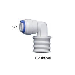 1/2" Male Female Thread - 1/4" 3/8'' RO Water Fitting Elbow POM Hose Connector Water Filter Reverse Osmosis Parts