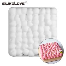 SILIKOLOVE 3D Cherry Cake Moulds Tray Bakeware Nonstick Silicone Mould Square Bubble Cherry Mousse Baking Pan Mould DIY Cake Tools