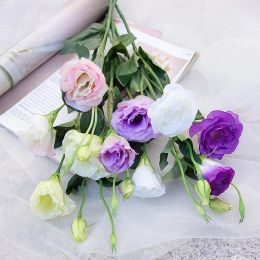 NEW white lisianthus artificial silk flowers home table decor photography floral floristry supplies