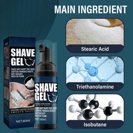 60ml Men Shaving Foam Effective Men Shaving Soap Beard Remover Rich in Foam Smooth And Cozy Beard Remover