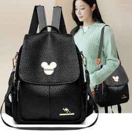 School Bags Korean Women Large Capacity Travel Backpack Fashion Casual Shoulder High Quality Leather Backpacks Bag