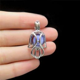 10Pcs Unique Shape Charm Pearl Cage Locket Aromatherapy Diffuser Pendant Necklace Keychain For Gift DIY Jewellery Making Bulk