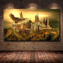 Middle-earth Magic School Castle Poster Potteres Canvas Painting Wall Art Picture Print for Bedroom Kids Room Home Decor Cuadros