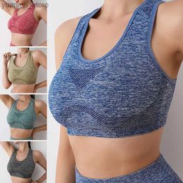 Yoga Outfits Womens Sports Bra Top Push Up Fitness Yoga Bra Underwear Shockproof Sports Top Womens Breathable Running Tank Top Gym Clothing Y240410