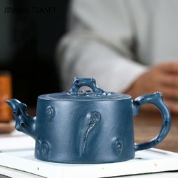 Yixing Tea pots Plum Pile Shape Purple Clay Teapot beauty kettle Raw ore Azure mud Handmade Teaware Authentic Customized 340ml