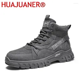 Casual Shoes Men Vulcanize Nonslip Safety Boots Outdoor Hiking Designer Motorcycle Durable Platform Shoe Combat Military