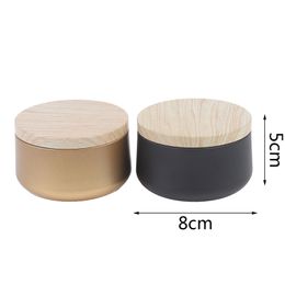 Candle Jars Candle Box Tinplate Can Wood Grain Lids Cosmetic Pot Containers Tins Empty Storage Box Gift Storage Box Organise