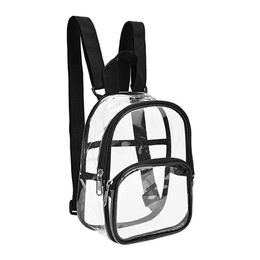 Small Clear Backpack Transparent PVC Backpack Summer Waterproof Beach Cell Phone bag for Travel School Storage Backbags 240409