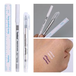 1PC Eyebrow Tattooing Marker Pen Skin With Measure Paper Ruler Magic Eraser Remover Brush Surgical Permanent Makeup Tattoo Tools