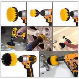 4pcs Electric Drill Brush Set Car Detailing Cleaning Brush Power Drill Scrubber Attachments Car Wash Brush Tools