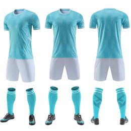 New Men Kids Football Jersey Sets Sports Kits Tracksuits Uniforms Breathable Children Training Running Shirt Shorts