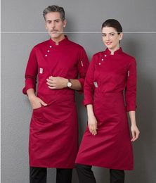 Food Service Jacket Restaurant Chef Clothing Hotel Kitchen Workwear Breathable Cooks Uniforms Long Sleeve Catering Overalls