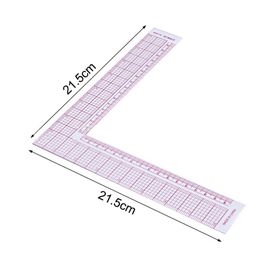 1Pcs L-shaped Patchwork Ruler Plastic Drawing Supplies Quilting Ruler Sewing Patchwork Tool Garment Cutting Right Angle