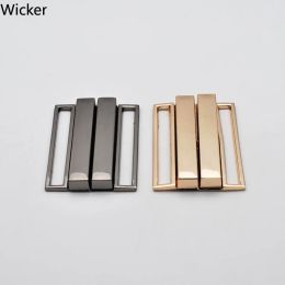 40/50 MM Metal Plating Rectangle Combined Metal Belt Buckles for Woman Down Jacket Overcoat Leather Work Clasp Clip Buckles 2pcs