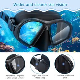 Mirror Lens Diving Mask Professional Diving Masks Snorkelling Set with Anti-Fog Goggle Glasses Swimming Equipment Women Men Adult