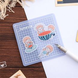 8cm Square Translucent PVC Cutting Mat Rubber Stamp Carving Pad Artist Manual Tool Double-Sided Self-Healing Sculpture Board