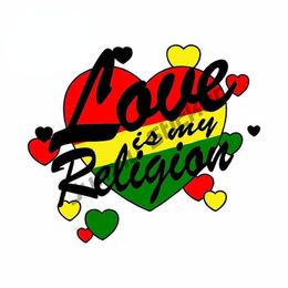 Jamaican Flag Vinyl Sticker One Love Heart Reggae Rastafari Bob Marley Jamaican Flag Map Sticker for Bumper Laptop Decal KK13cm