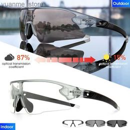 Outdoor Eyewear SCVCN Photochromatic Cycling Sunglasses Bicycle Eyewear Bike Goggles Outdoor Glasses UV400 Sunglasses Eyepieces Y240410