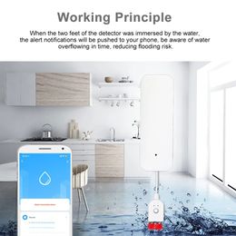 WIFI Smart Water Leakage Sensor Leak Detector Leakage Equipped With A Buzzing Alarm System Works With Tuya Google Home Alexa