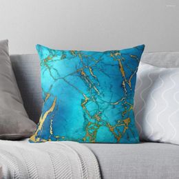 Pillow Teal Blue Faux Marble And Gold Glitter Veins Throw Pillowcases Covers Sofa S For