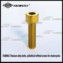 TAIMIELI Titanium alloy bolts, cylindrical M8 *20/25/30/35/40/45/50/60/70/80mm refitted screws for motorcycles