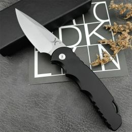 HUAAO T501 AUTO Folding Knife D2 Stonewashed Clip Point Blade Black Aluminium Alloy Handle Self Defence EDC Hunt Outdoor Gear Camping Fishing