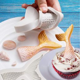 Marine Theme Cake Fondant Mould Seahorse Seashell Starfish Mermaid Tail Silicone Mould Chocolate Candy Polymer Clay Cupcake Decor
