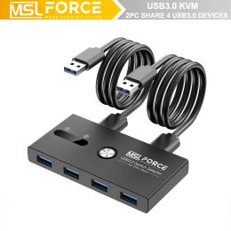 Hubs USB KVM Switch USB 3.0 2.0 KVM Selector Switcher for Keyboard Mouse Printer Mi Box 2pc Port Sharing 4PC Device USB 3.0 Cable
