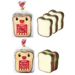 Creative Cute Bread Sandwich Dishwashing Sponge Wipe Pot Brush Household Cleaning Supplies Cleaner Kitchen Items Cleaning Tools
