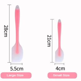 Six Colours Silicone Spatula Translucent For Cooking Dough Scrape Cream Heat-Resistant Utensils Kitchen Baking Cake Brush Tools