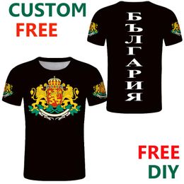 Bulgaria Free Custom Male T Shirt Bulgarian Emblem Tee Black Young Man Casual Solid Color Jersey