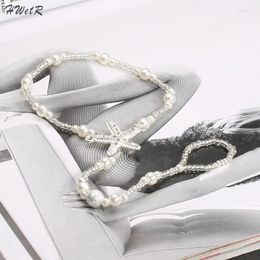 Anklets Sexy Ladies Starfish Anklet For Girls Boho Pearl Foot Jewellery Beaded Chain Barefoot Sandals Bridal Wedding