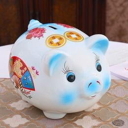 Coin Wedding Money Box Storage Cute Saving Children Ornament Ceramic Pig Piggy Bank Toy Paper Money Storage Alcancia Home Decor