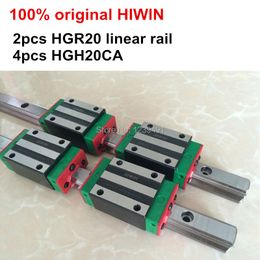 2pcs 100% original HIWIN linear guide HGR20 - 550 600 650 700 750 800mm + 4pcs carriage HGH20CA or HGW20CA CNC parts