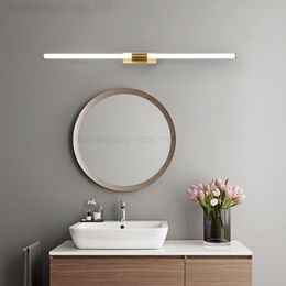 TCY Gold/Black Modern Bathroom light LED Mirro Lamp Bedroom Dresser Washroom LED Wall light Minimalistic Long Indoor Fixtures