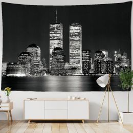 New York City Night Background Cloth Home Art Tapestry Bohemian bridge landscape Decorative Tapestry Hippie Sheets Sofa Blanket