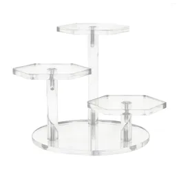 Hooks Earrings Holder Clear Jewellery Display Rack 3 Tier Table Necklace Organiser For Bracelets Ring