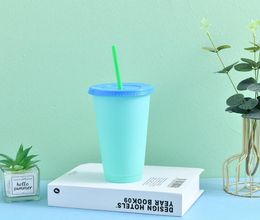 Magic Mug Plastic Whole Colour Changing Cup Water Bottle With Gift Tumbler Straw Birthday Temperature Reusable Coffee vxzmH8948667