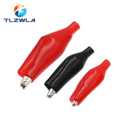 10PCS 28MM 35MM 45MM Metal Alligator Clip Crocodile Electrical Clamp Testing Probe Meter Black Red with Plastic