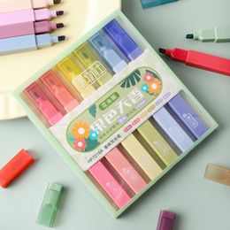 6pcs/Lot Morandi Highlighter Pen Set Pastel Fluo for School Text Markers Stationery Highlighters