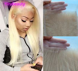 Brazilian Peruvian Indian Human Hair 5X5 Lace Closure With Baby Hair Part Straight Blonde 55 Closures 1024inch 613 Color7755044