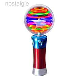 LED Flying Toys Glowing Star Round Ball Sticks Light Up Spinning Ball Wand Stick Party Supplies Glowing LED Stick Toy Light Show Favor 240410