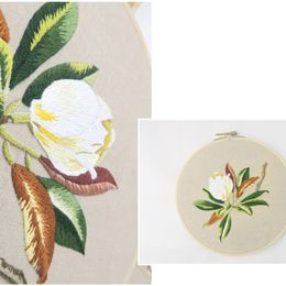 DIY Embroidery Flowers Materials Package 3D Cross Stitch Kits Handmade Sewing Supplies Embroidery Hoop bordado broderie Decor