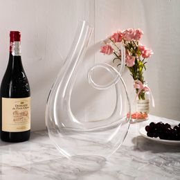 1500ML Crystal Glass Red Wine Decanter Set Household Wine Fast Thickening Personality Creative European-style Hip Flask