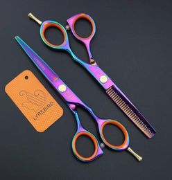 Hair scissors Lyrebird 55 INCH cutting shears thinning scissors Black Blue golden rainbow Simple packing NEW1330277