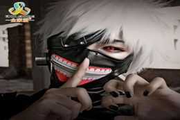 High Quality Clearance Tokyo Ghoul 2 Kaneki Ken Mask Adjustable Zipper Masks PU Leather Cool Mask Blinder Anime Cosplay Y2001033324626